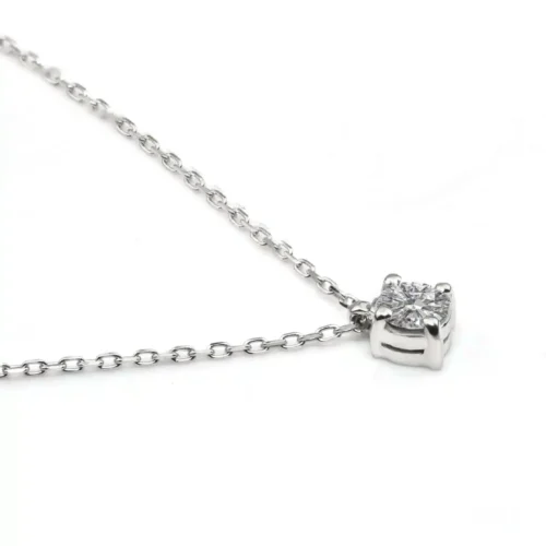 Pandantiv din aur alb cu diamant PD030