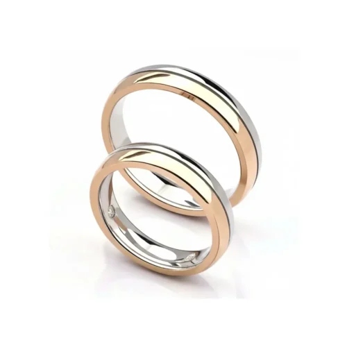 Verighete Bicolore din Aur 14k