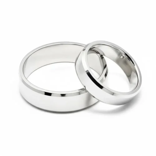 Verighete Clasice Aur ALB cu Margini Tesite VR155