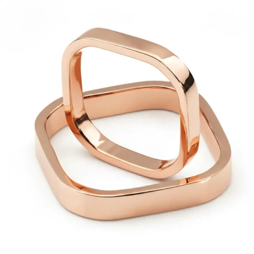 Verighete Patrate din Aur roz sau Platina VR136