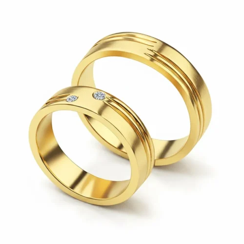 Verighete aur cu doua diamante VR026