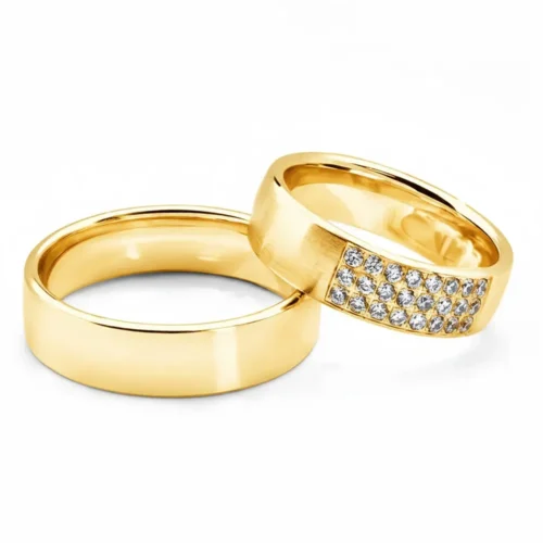 Verighete aur galben 14k cu diamante VR125