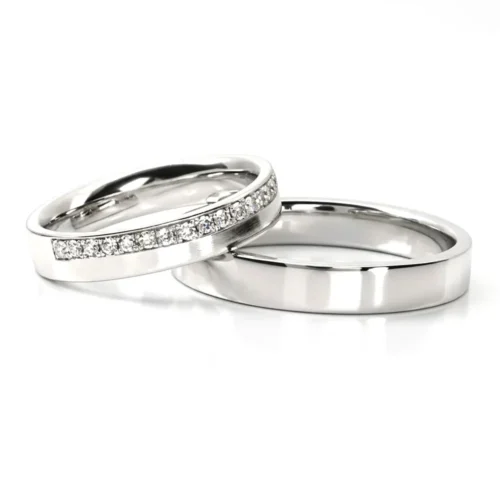 Verighete clasice din Aur aur sau Platina cu Diamante VR135