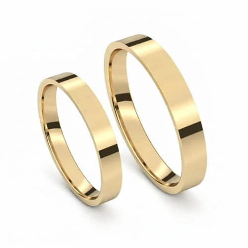 Verighete din Aur galben cu Margini Drepte