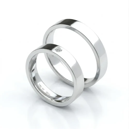 Verighete din aur alb clasice drepte VR033