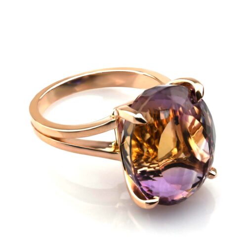 Inel din Aur cu Ametrin Oval ILS023