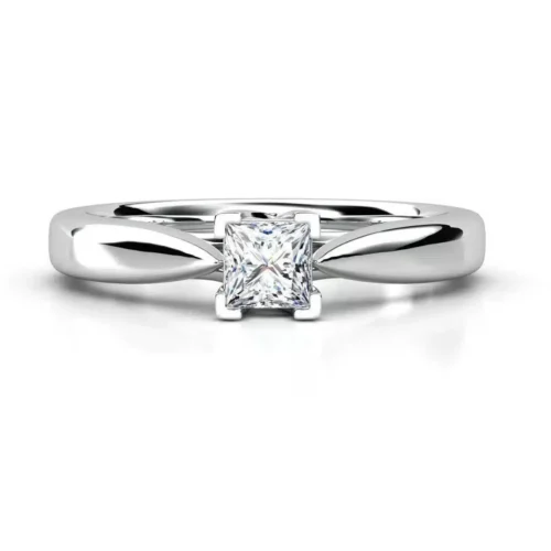 Inel aur alb 14k cu Diamant Princess 0.35ct. IL073