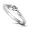 Inel aur alb cu diamante model frunze delicate IL076