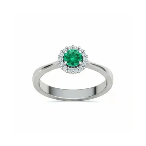 inel din aur cu smarald si diamante