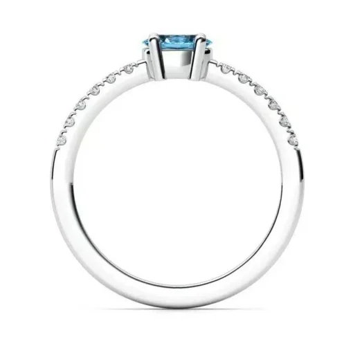 Inel Aur alb cu Topaz si Diamante IL173