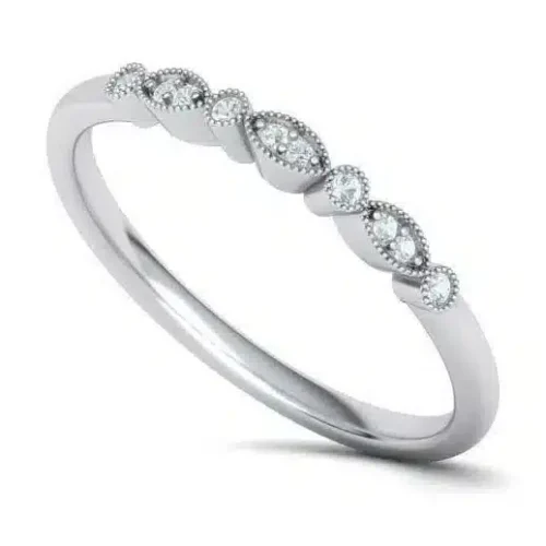 Inel aur alb de Logodna Vintage Milgrain IL117