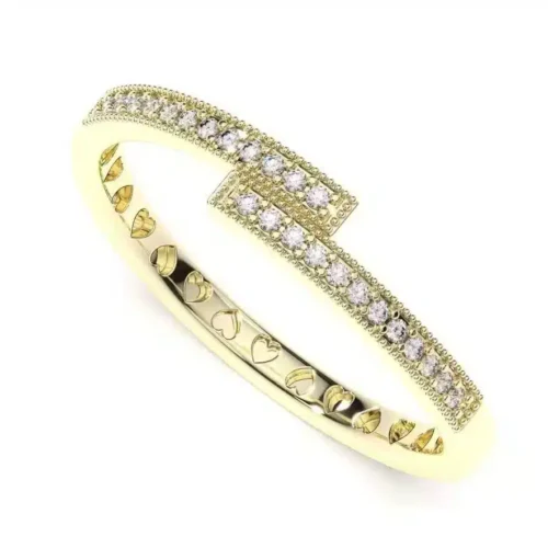 Inel Aur Bypass cu Diamante IL174-2