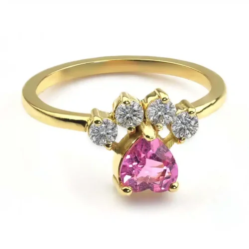 Inel AUR de Logodna cu Safir Roz si Diamante IL137