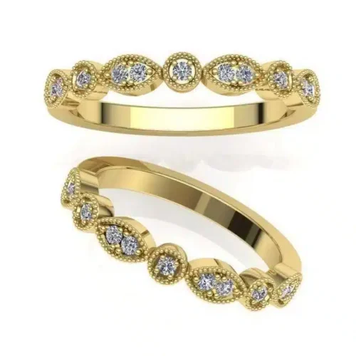 Inel aur galben 14k Vintage Milgrain IL084