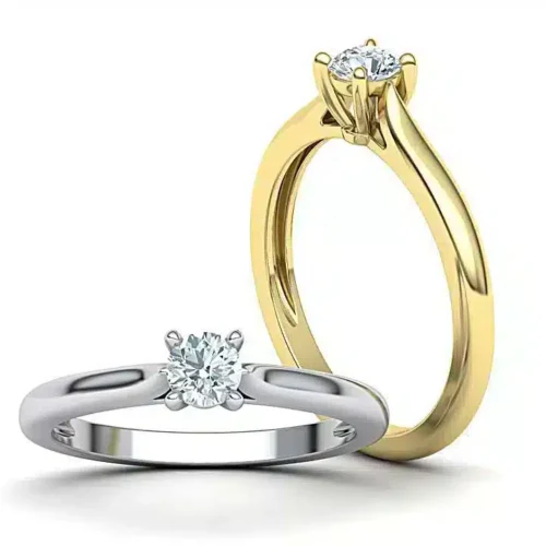 Inel aur galben alb cu diamant 0.25ct. IL094