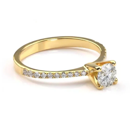 Inel aur galben cu diamant natural de 0.40ct IL157