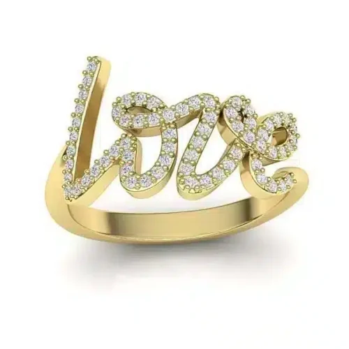 Inel aur galben cu diamante naturale model LOVE IL110