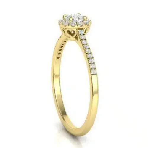 Inel aur galben hallo cu Diamant Central 0.20ct IL109