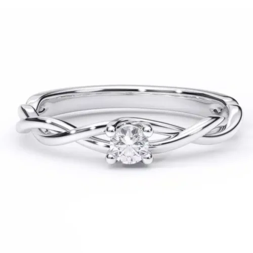 Inel logodna cu Diamant Rotund 0.15ct