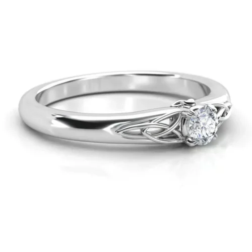 Inel AUR logodna Nodul Celtic cu Diamant IL087