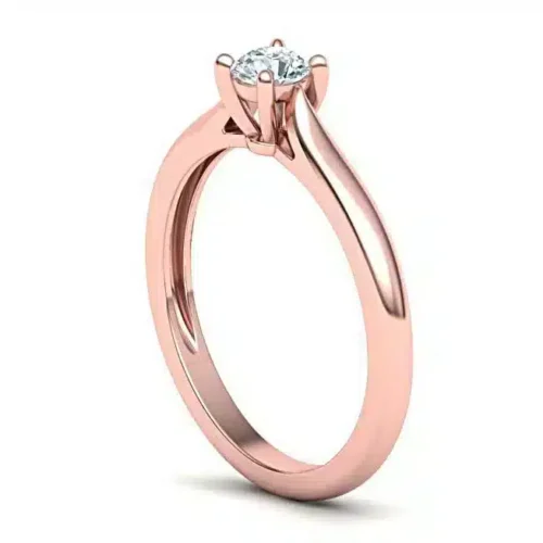 Inel aur ROZ cu diamant 0.25ct. IL09