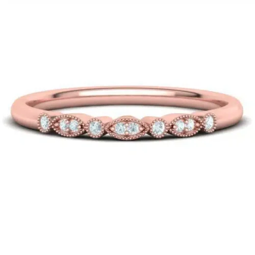 Inel aur roz de Logodna Vintage Milgrain IL117