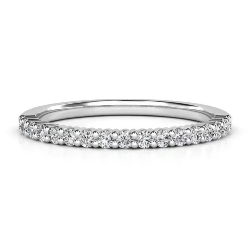 Inel Cadou Semi-Eternity din Aur Alb cu Diamante IL091