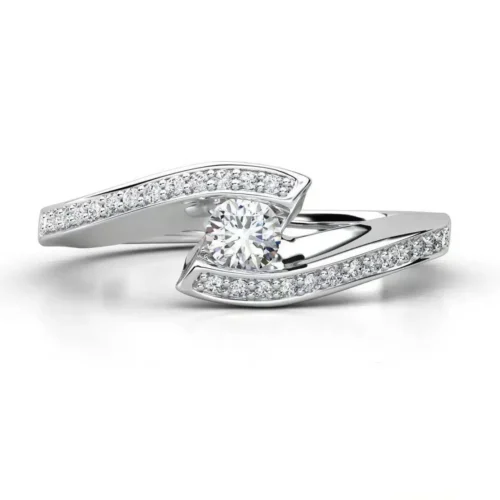 Inel de aur alb cu diamante – eleganță pură IL089