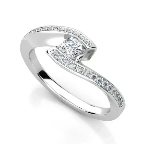 Inel de aur alb cu diamante IL089