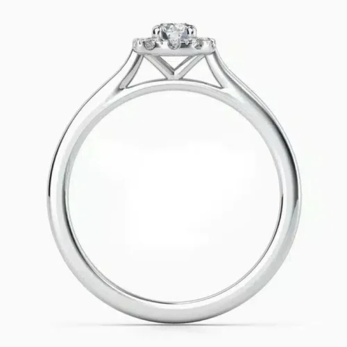 Inel de logodna Aur ALB cu Diamant Central 0.15ct