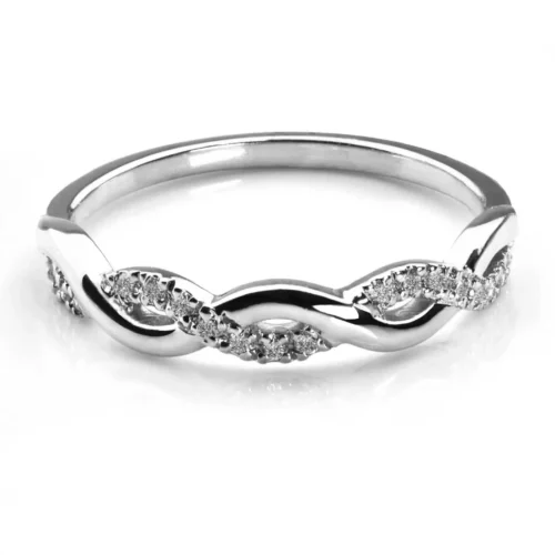 Inel de logodna aur alb cu Diamante IL127