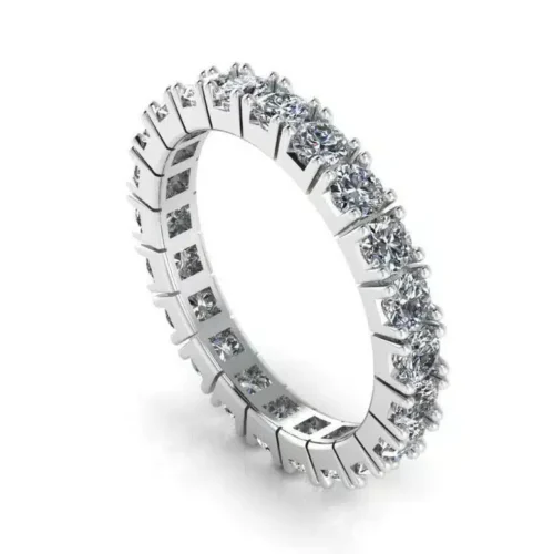 Inel de logodna AUR ALB Eternity cu Diamante IL133