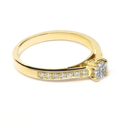 Inel de logodna aur galben cu diamant sidestone IL169