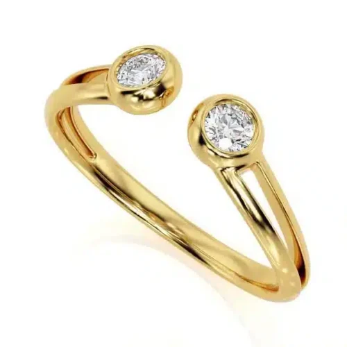 Inel de logodna deschis aur galben cu diamante IL097