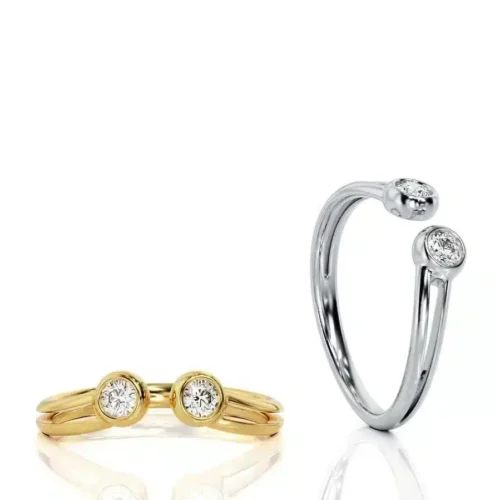 Inel de logodna deschis cu diamante IL097