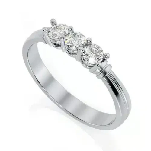 Inel de logodna din Aur alb cu 3 Diamante IL096