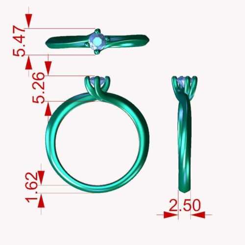 Inel de logodna din aur alb cu diamant 0.20ct.