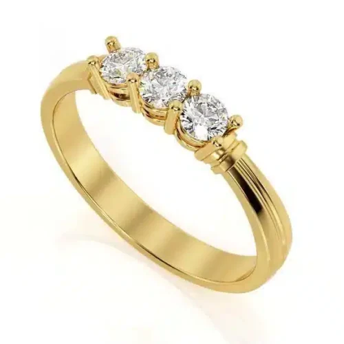 Inel de logodna din Aur GALBEN cu 3 Diamante IL096