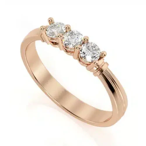 Inel de logodna din Aur GALBEN cu 3 Diamante IL096