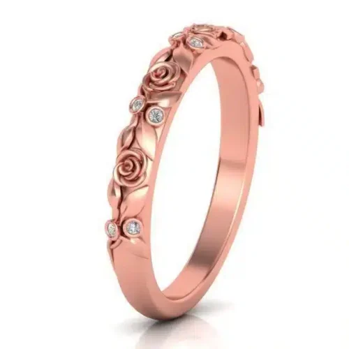 Inel de logodna floral din aur roz IL122