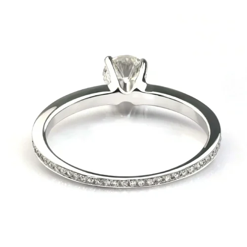 Inel de logodna Side-Stone din Aur Alb cu Diamant IL123