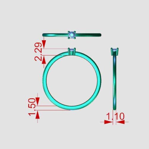 Inel de logodna simplu cu Diamant 0,05ct