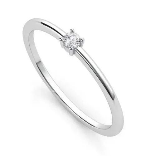 Inel de logodna simplu cu Diamant 0,05ct IL128