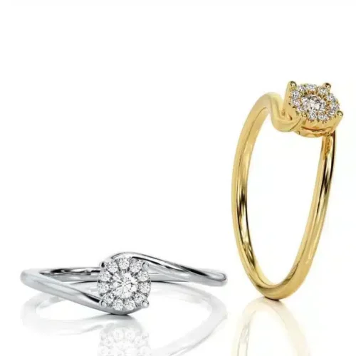 Inel logodna cu anturaj 12 diamante