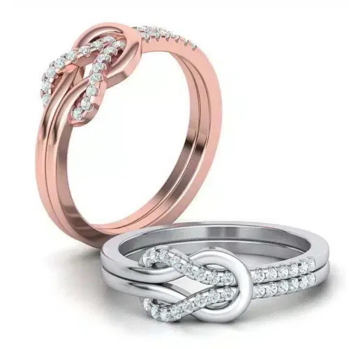 Inel din Aur Nodul Dragostei cu Diamante IL029