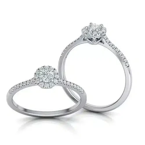 Inel hallo cu Diamant Central 0.20ct