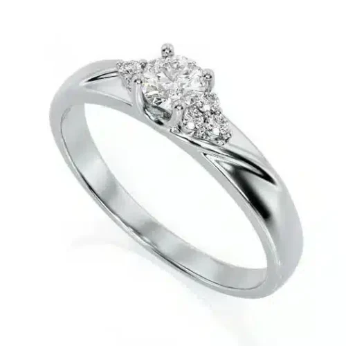 Inel logodna Aur alb 14k cu Diamante IL098