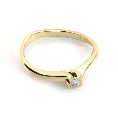 Inel Logodna AUR GALBEN cu Diamant 0.06ct IL075