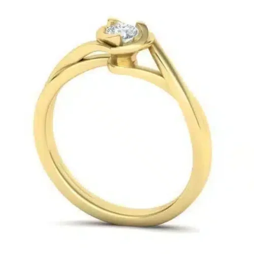 Inel logodna din aur galben inima cu diamant 0,15ct IL077