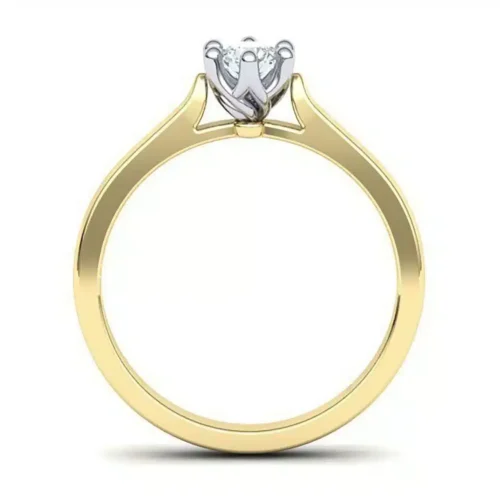 Inel Solitaire 6 gherute cu Diamant aur galben IL064